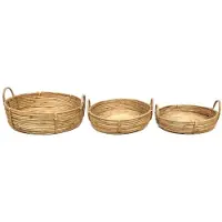 Dijk Natural Collections DKNC - Dienblad Patrick - Rotan - 38x11cm - Set van 3 - Cream