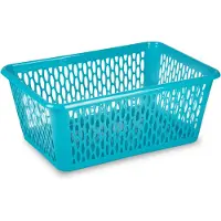 Forte Plastics Plasticforte opbergmand/kastmandje - 13 liter - blauw - kunststof - 26 x 37 x 14 cm - Opbergbox
