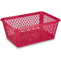 Forte Plastics Plasticforte opbergmand/kastmandje - 13 liter - fuchsia roze - kunststof - 26 x 37 x 14 cm - Opbergbox