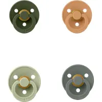 BIBS fopspeen 6-18 maand set 4 stuks Pumpkin,Pine,Sage en Hunter Green maat 2