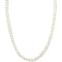 Frank 1967 7FN-0062 - Parelketting - Heren Ketting - Zoetwaterparel 4-4.5mm - 40+5cm Lengte - Sluiting Staal - Cadeau voor mannen