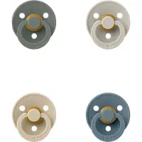 BIBS fopspeen 0-6 maand set 4 stuks Vanilla,Sand, Island Sea en Pine maat 1
