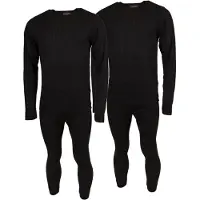 Accezzi thermokleding, heren, zwart, 2 sets