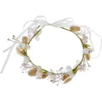 Clayre & Eef Haarband Meisje Wit Synthetisch Bloemen