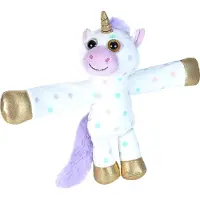 Wild republic knuffel unicorn 20 cm pluche wit/goud/paars