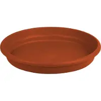 Hega hogar Opvangbord - terracotta - kunststof - D29 cm - onderschaal/opvangbord