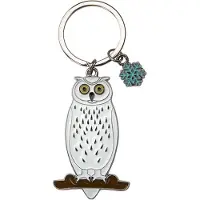 Nature Planet Uil Sleutelhanger - wit - metaal - 5 cm - dier - cadeau