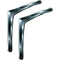 Element System 2x Metalen plankendragers Hercules zilver 30 x 35 cm - Plankdragers