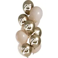 Folat - Golden Latte 25 jaar ballonnen (12 stuks)