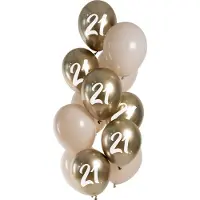 Folat - Golden Latte 21 jaar ballonnen (12 stuks)