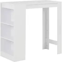 vidaXL Barkruk met plank, wit, 110x50x103 cm