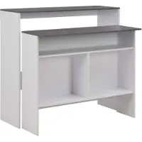 vidaXL Bartafel met 2 tafelbladen, wit en grijs, 130 x 40 x 120 cm