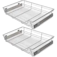 vidaXL Draadmanden uittrekbaar 2 st 800 mm zilverkleurig