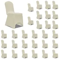 vidaXL Stoelhoezen stretch 30 st crème