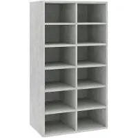 vidaXL Schoenenrek 54x34x100,5 cm bewerkt hout betongrijs