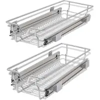 vidaXL Draadmanden uittrekbaar 2 st 300 mm zilverkleurig