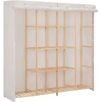 vidaXL Kledingkast 173x40x170 cm stof wit