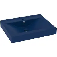 vidaXL Wastafel met kraangat 60x46 cm keramiek mat donkerblauw