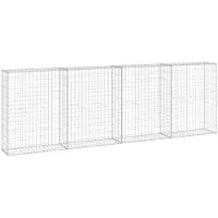 vidaXL Schanskorfmuur met deksels 300x30x100 cm gegalvaniseerd staal