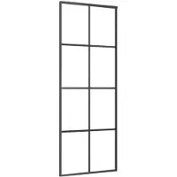 vidaXL Schuifdeur 76x205 cm aluminium en ESG-glas zwart