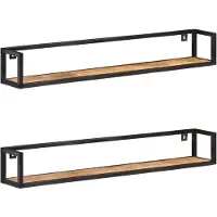 vidaXL Wandschappen 2 st 120 cm ruw mangohout