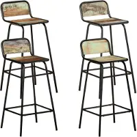 vidaXL Barstoelen 4 st massief gerecycled hout