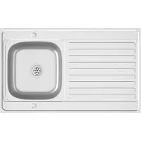 vidaXL Gootsteen met afvoerset 1000x600x155 mm roestvrij staal zilver