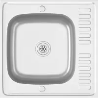 vidaXL Gootsteen met afvoerset 600x600x155 mm roestvrij staal zilver