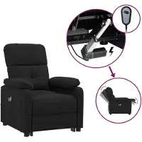 vidaXL Massagestoel elektrisch stof zwart