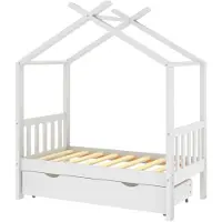 vidaXL Kinderbedframe met lade massief grenenhout 70x140 cm wit