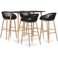 vidaXL 5-delige Barset zwart