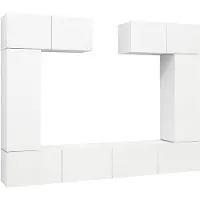 vidaXL 6-delige Tv-meubelset bewerkt hout wit