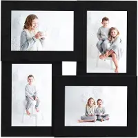 vidaXL Fotolijst voor 4x(13x18 cm) foto MDF zwart