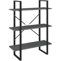 vidaXL Boekenkast met 3 schappen 80x30x105 cm massief grenenhout grijs