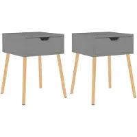 vidaXL Nachtkastjes 2 st 40x40x56 cm bewerkt hout grijs