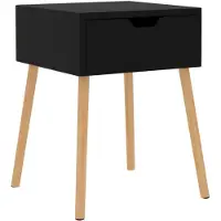 vidaXL Nachtkastje 40x40x56 cm bewerkt hout hoogglans zwart