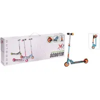 XQ Max step inklapbaar met voetrem blauw en oranje