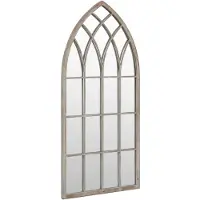 vidaXL Tuinspiegel 100x45 cm ijzer zandkleurig