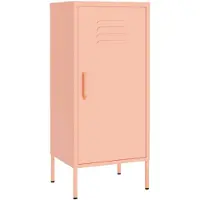 vidaXL Opbergkast 42,5x35x101,5 cm staal roze