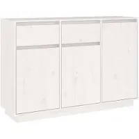 vidaXL Dressoir, wit, 110x34x75 cm, massief grenenhout