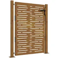 vidaXL Poort 100x150 cm vierkant cortenstaal