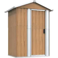 vidaXL Tuinhuis Bruin 126x97,5x177 cm Gegalvaniseerd Staal