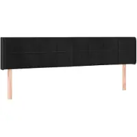 vidaXL Hoofdbord met randen 203x16x78/88 cm fluweel zwart
