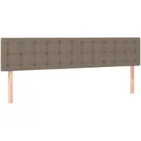 vidaXL Hoofdborden 200x5x78/88 cm stof taupe