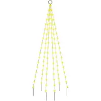 vidaXL Vlaggenmast kerstboom 108 LED's warmwit 180 cm