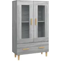 vidaXL Hoge kast 70x31x115 cm bewerkt hout grijs sonoma eikenkleurig