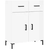 vidaXL Dressoir 69,5x34x90 cm bewerkt hout hoogglans wit