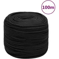 vidaXL Boottouw 6 mm 100 m polypropeen zwart