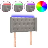 vidaXL Hoofdbord LED 83x16x78/88 cm fluweel lichtgrijs