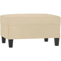 vidaXL Voetenbank 70x55x41 cm microvezelstof crèmekleurig